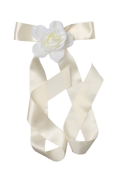 ivory ribbon and rose sash